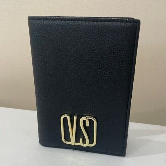 VICTORIA SECRET PASSPORT WALLET BLACK GOLDEN LOGO TRAVELER UTILITY VERSATILE - Picture 9 of 10